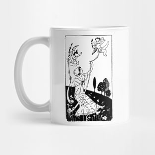 aesthetic Vintage heaven angels with cute lady Mug